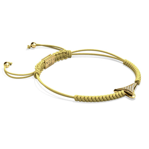 Bracelet en macramé de sable à dents de requin par Lauren Howe | Or Vermeil .925 | Cristal